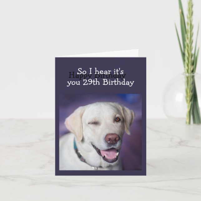 Tarjeta Diversión por el perro del humor de cumpleaños de  (Anverso)