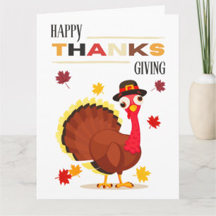 Tarjeta Diversión pura Turquía caída Feliz Día de Gracias