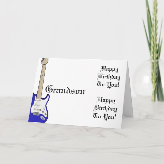 Tarjeta Diversión, saludo de cumpleaños para el nieto, gui (Anverso)