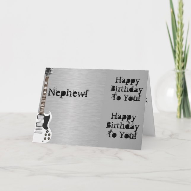 Tarjeta Diversión, saludo de cumpleaños para el sobrino, g (Anverso)