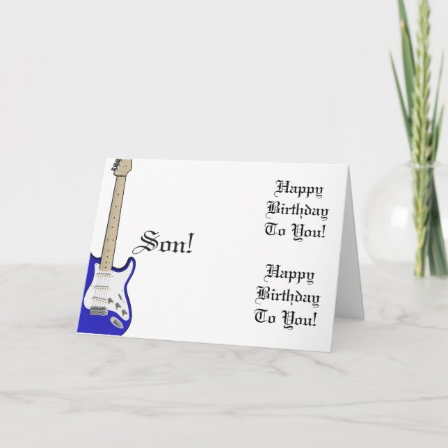 Tarjeta Diversión, saludo de cumpleaños para un hijo, guit (Anverso)