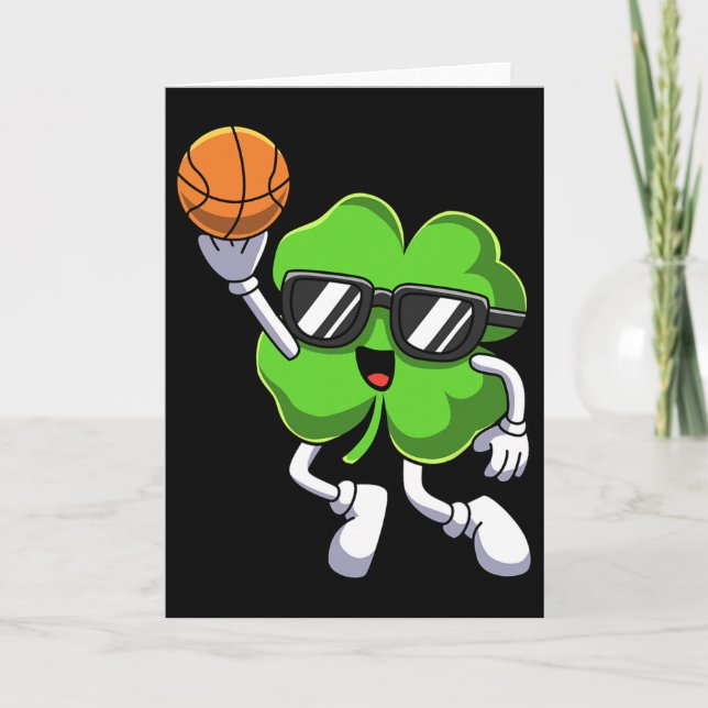 Tarjeta Diversión St Patricks Día Shamrock Jugando Bysketb (Anverso)