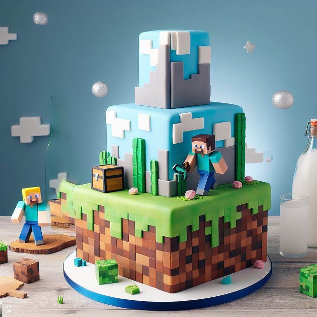 TARJETA DIVERSIÓN TECHNO BLOQUES CUADRADOS NIÑOS CUMPLEAÑO (Subido por el creador)