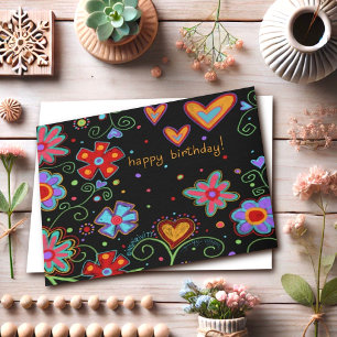 Tarjeta Diversión y Colorido Feliz Cumpleaños “Inspirivida