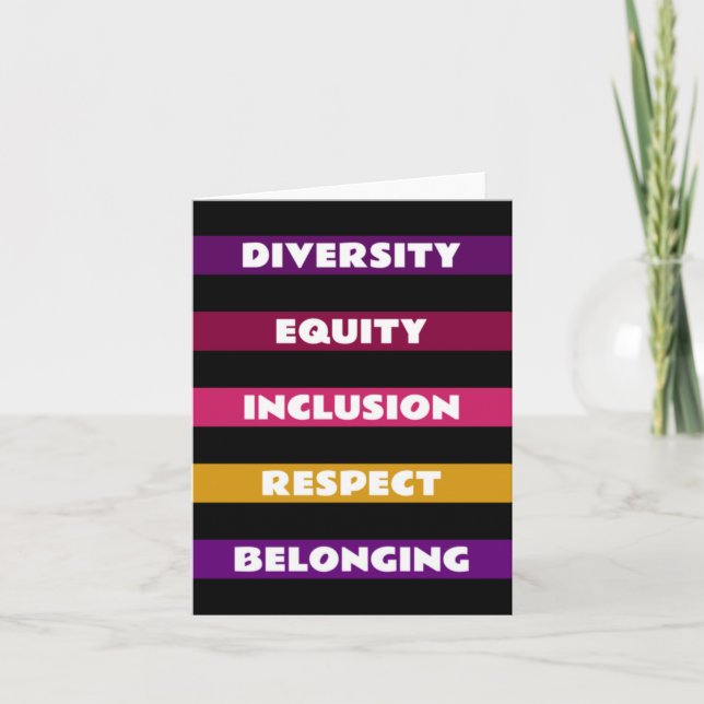 Tarjeta Diversity Equity Inclusion Respect Belonging Pack  (Anverso)