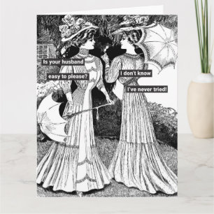 Tarjeta Divertida ama de casa victoriana