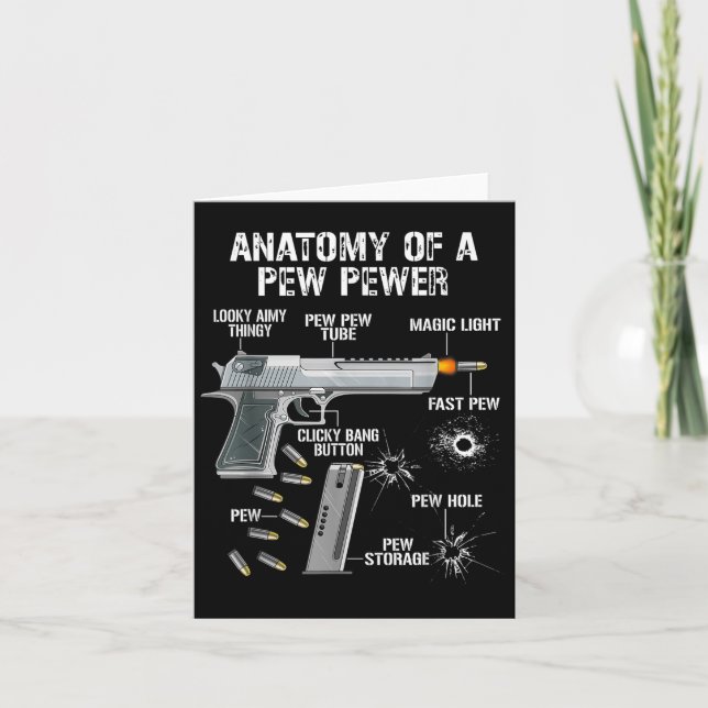 Tarjeta Divertida Anatomía De Un Pew Pewer - Ammo Gun - En (Anverso)