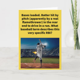 Tarjeta Divertida Carrera De Un Pun En Saludo De Béisbol