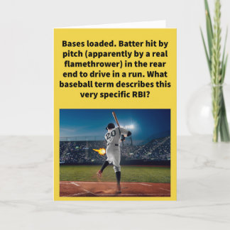 Tarjeta Divertida Carrera De Un Pun En Saludo De Béisbol