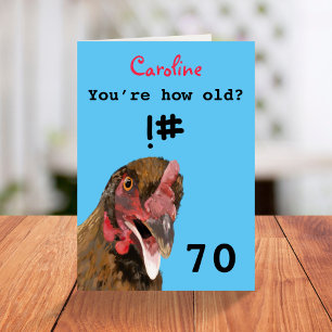 Tarjeta Divertida carta insultante de pollo de chiste con