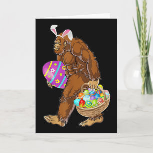 Tarjeta Divertida caza de huevos de Pascua de Bigfoot