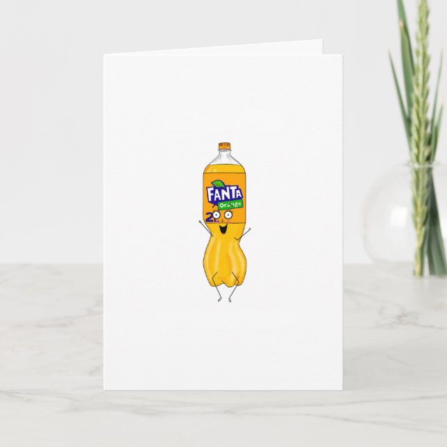 Tarjeta divertida con tema de bebida naranja (Anverso)