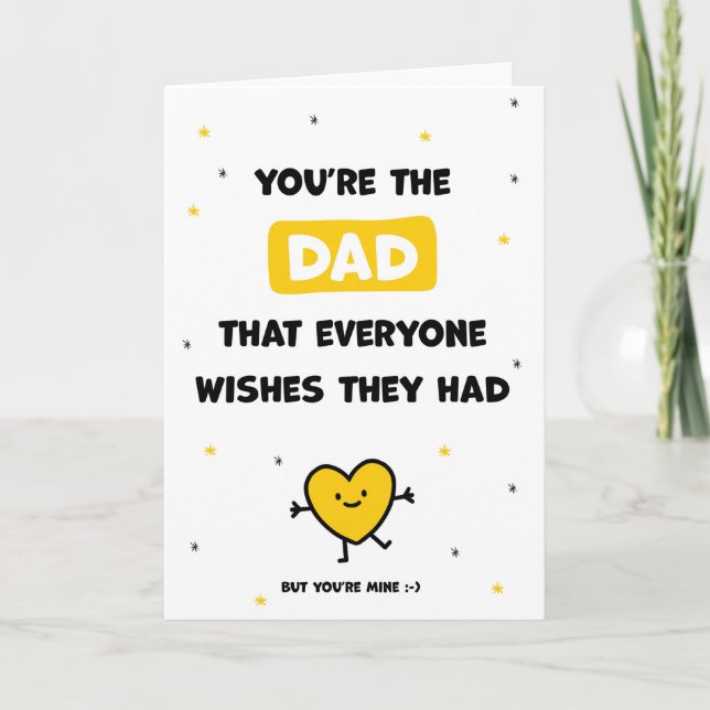 Tarjeta divertida de agradecimiento para papá (Anverso)