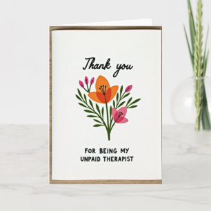 Tarjeta divertida de agradecimiento para terapeuta