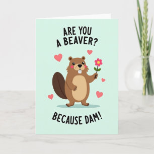 Tarjeta divertida de amor con broma de castor