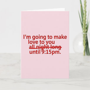 Tarjeta divertida de amor para la hora de acostars