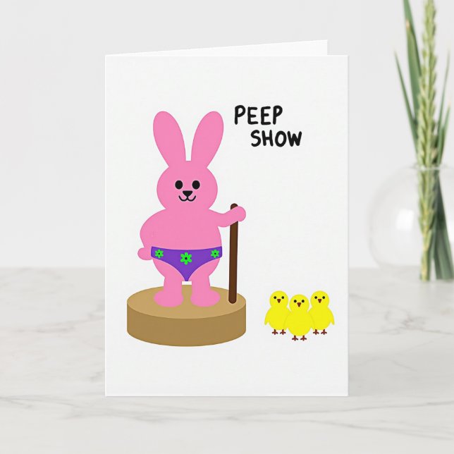 Tarjeta Divertida de Animales Peep Show (Anverso)