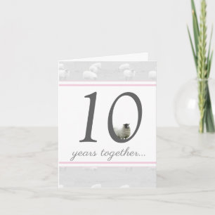 Tarjeta divertida de aniversario de 10 años de cas