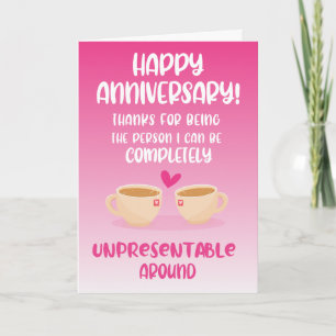 Tarjeta divertida de aniversario para marido y muj