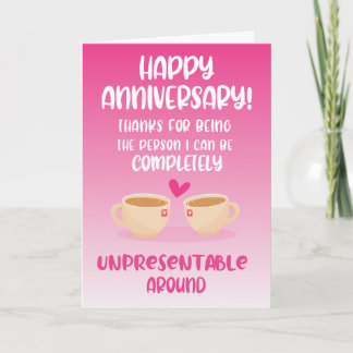 Tarjeta divertida de aniversario para marido y muj