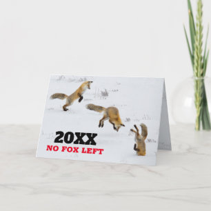 Tarjeta divertida de Año Nuevo sin zorro