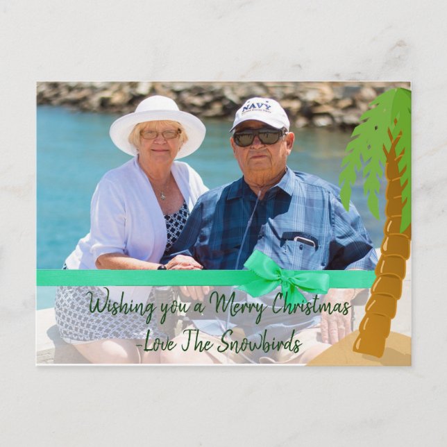 Tarjeta divertida de árbol de palma para Feliz Nav (Anverso)