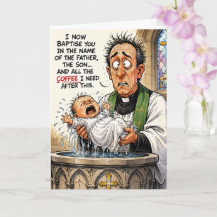 Tarjeta divertida de bautizo - Bebé llorando