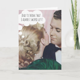 Tarjeta divertida de boda para pareja que se conoc