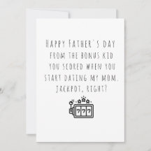 Tarjeta divertida de Bonus Dad del niño extra