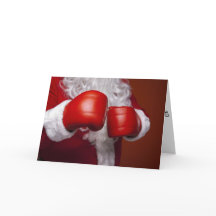 Tarjeta divertida de boxeo de Santa Claus