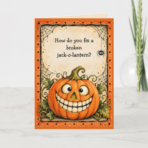 Tarjeta divertida de broma de Jack O Lantern de Ha