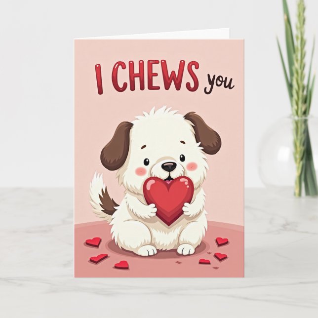 Tarjeta divertida de cachorro que te mastica (Anverso)