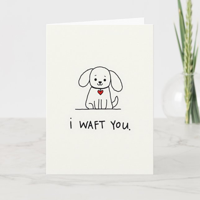 Tarjeta divertida de cachorro te quiero (Anverso)