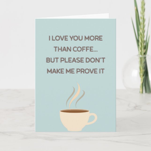 Tarjeta divertida de café para el Día de la Madre (Anverso)