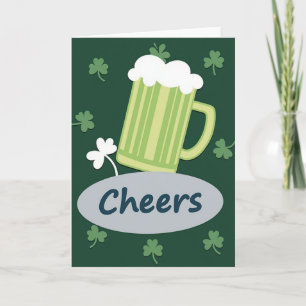Tarjeta divertida de cerveza irlandesa Cheers
