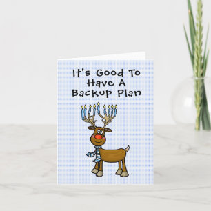 Tarjeta divertida de Chrismukkah judía de Rudolph