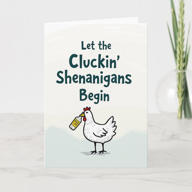Tarjeta divertida de Cluckin Shenanigans (Anverso)