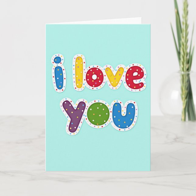 Tarjeta Divertida de Colores 'Te Quiero' (Anverso)