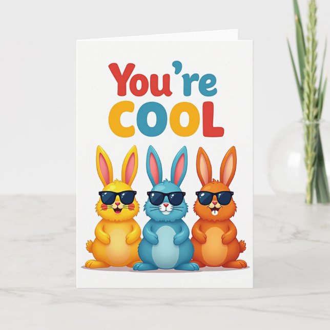 Tarjeta divertida de conejos geniales (Anverso)