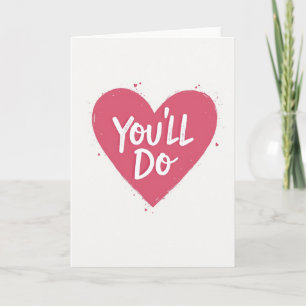 Tarjeta divertida de corazón con 'Te las arreglará