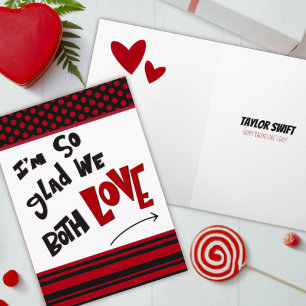 Tarjeta divertida de corazones de San Valentín de 