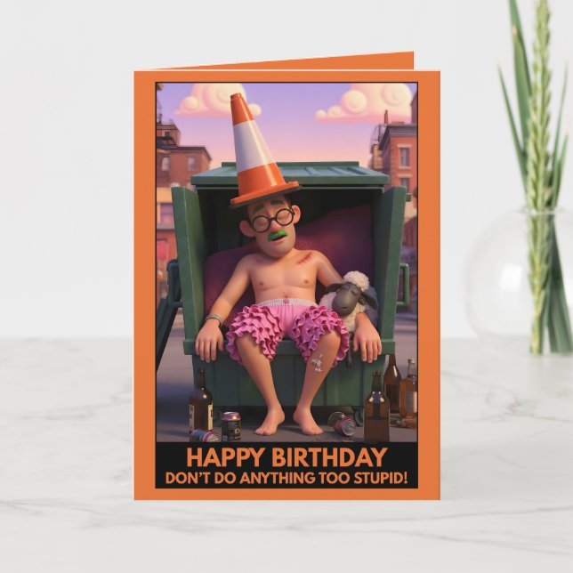 Tarjeta divertida de cumpleaños (Anverso)