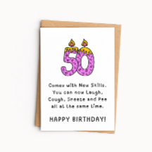 Tarjeta divertida de cumpleaños 50 | Viene con nue