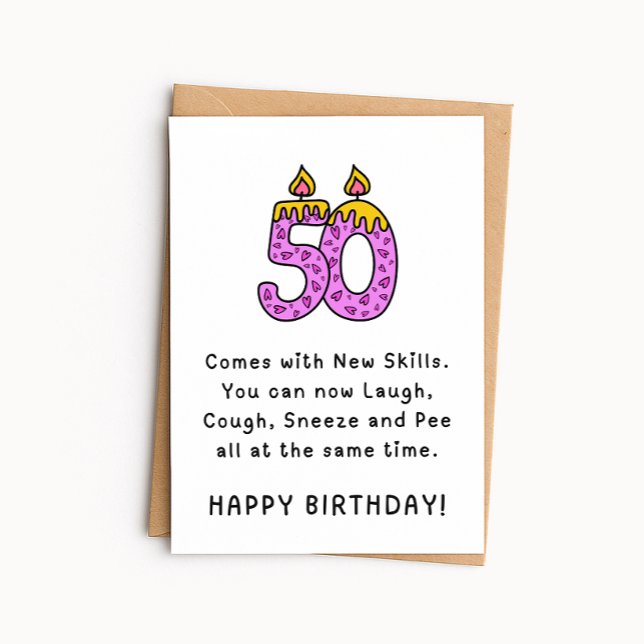 Tarjeta divertida de cumpleaños 50 | Viene con nue (Subido por el creador)