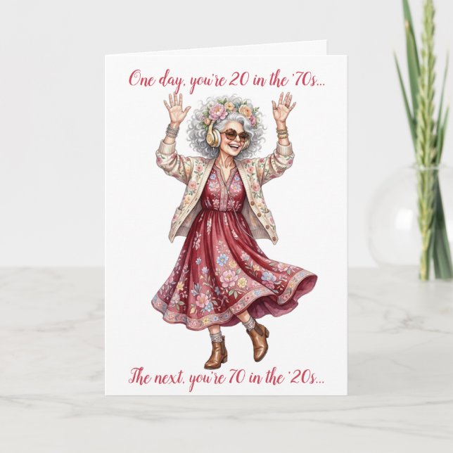 Tarjeta divertida de cumpleaños 70 para mujeres (Anverso)