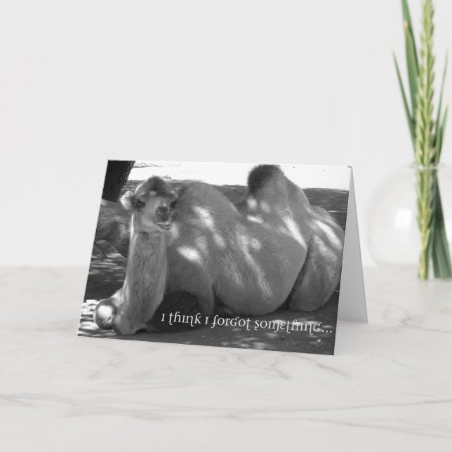 Tarjeta divertida de cumpleaños atrasado – Tarjeta (Anverso)