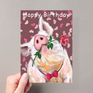 Tarjeta divertida de cumpleaños Caballero Cerdo co