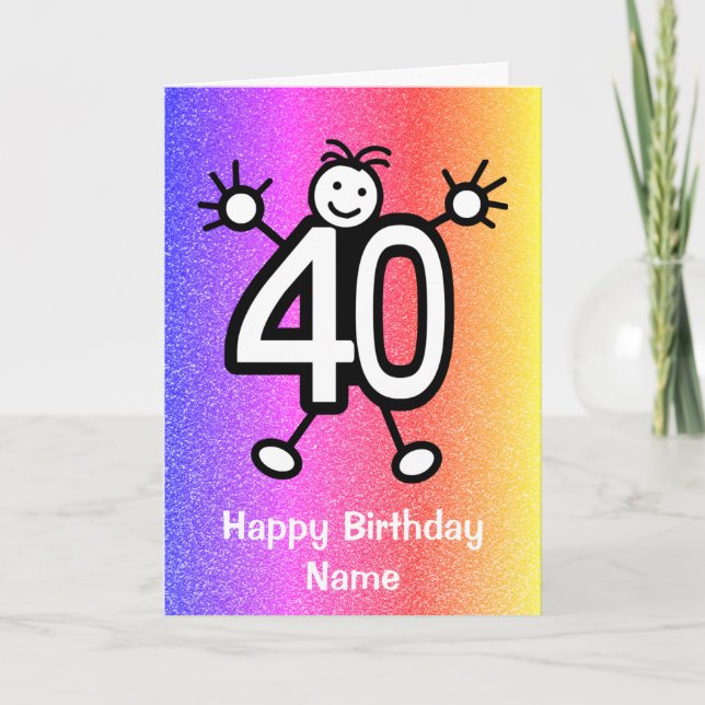 Tarjeta divertida de cumpleaños con dibujos animad (Anverso)