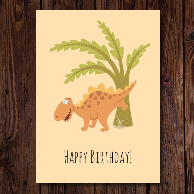 Tarjeta divertida de cumpleaños con dinosaurio ori (Subido por el creador)