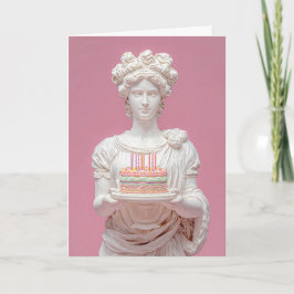 Tarjeta divertida de cumpleaños con estatua griega